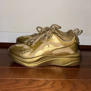 Women’s Gold Puma Sneakers 9.5